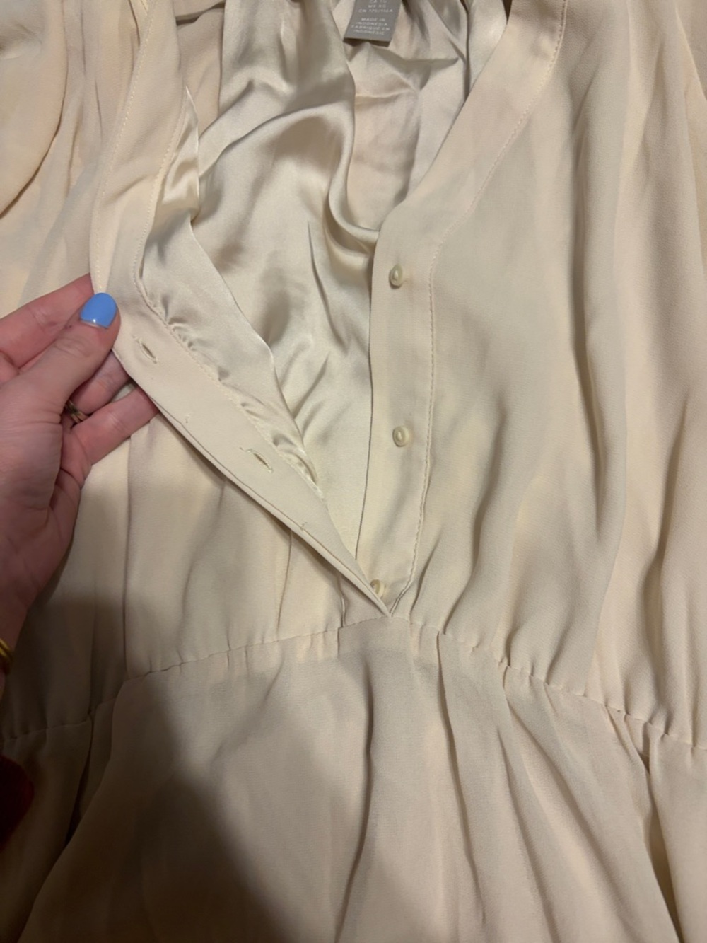 H&M Cream Midi Dress with Flutter Sleeves - Picture 5 of 6